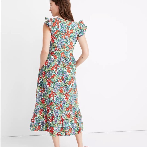 Banjanan Cecil Dress in Sprig Aurora | XS | 100% Cotton Yellow Floral Ruffle - Picture 13 of 15